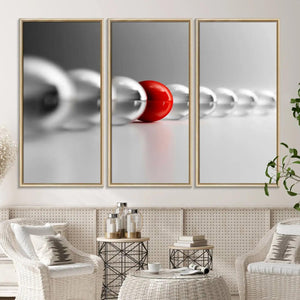 Large Wall Art Red Ball in Gray Balls Canvas Art Print Large