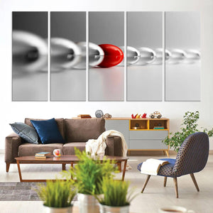 Large Wall Art Red Ball in Gray Balls Canvas Art Print Large