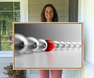 Large Wall Art Red Ball in Gray Balls Canvas Art Print Large