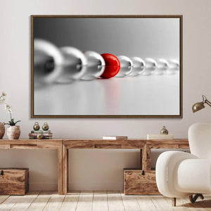 Large Wall Art Red Ball in Gray Balls Canvas Art Print Large