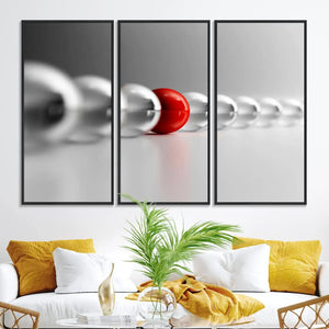 Large Wall Art Red Ball in Gray Balls Canvas Art Print Large