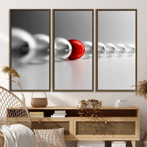 Large Wall Art Red Ball in Gray Balls Canvas Art Print Large