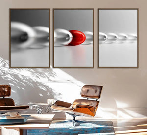 Large Wall Art Red Ball in Gray Balls Canvas Art Print Large