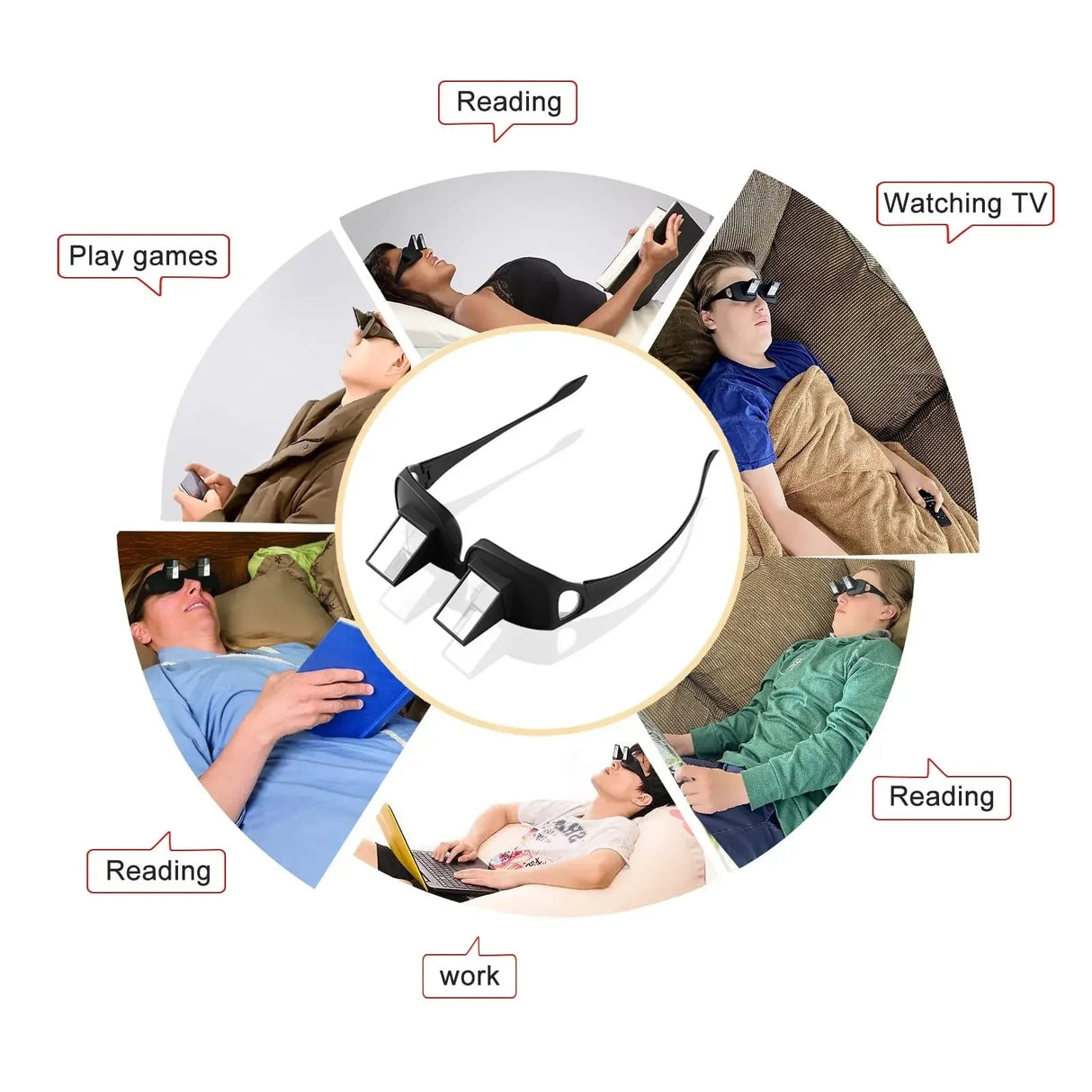 Lazy Reader Glasses - Myopia Relief for Bed Reading & TV Viewing