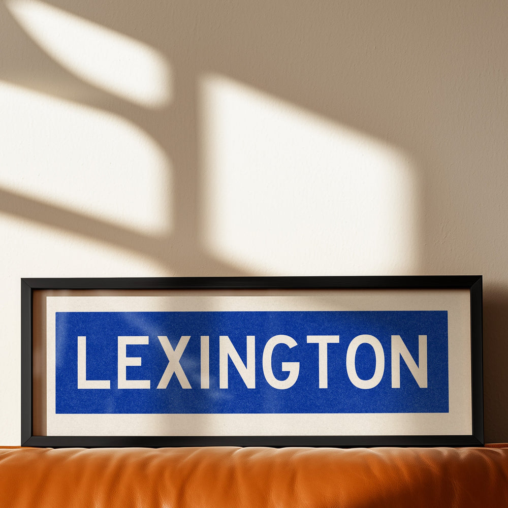 Framed Lexington Blue Bus Scroll