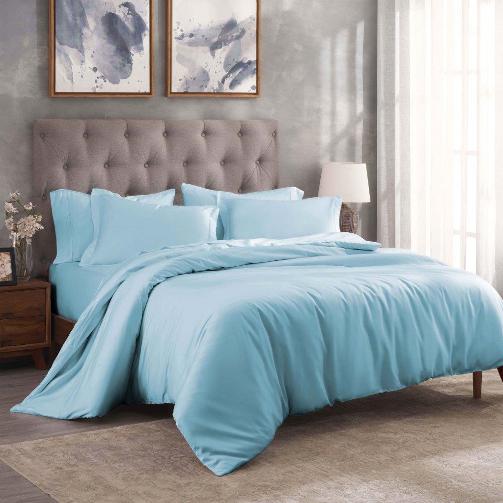 Egyptian Cotton 300 Thread Count Solid Luxury Duvet Cover Set - Egyptian Cotton Duvet Cover Set by Superior Brand
