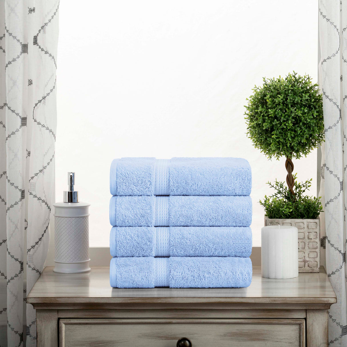 Madison Egyptian Cotton Plush Thick Absorbent Hand Towel Set of 4