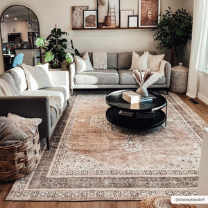 Lila Medallion Tan Area Rug