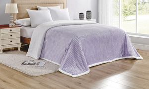 Decor&More Home Essentials Corduroy Sherpa Blanket (Multiple Size Options)