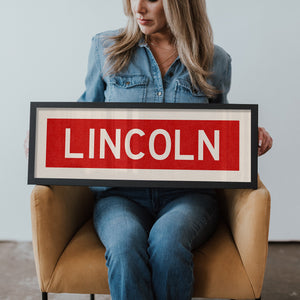 Framed Lincoln Bus Scroll