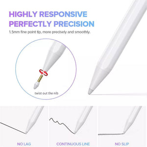 Link Stylus Pen For Apple iPad 9th & 10th Generation 2x Fast Charge 2018-2024 iPad Pro11&12.9 iPad Air 3/4/5 iPad 6-10 iPad Mini 5/6 Gen - White
