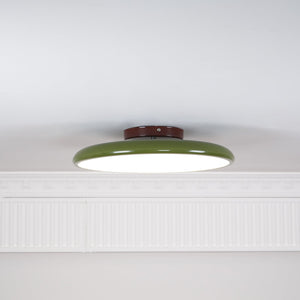 Orbitra | Flush Mount LED Ceiling Light with Swivel Arm, Dimmable Beige or Green Fixture