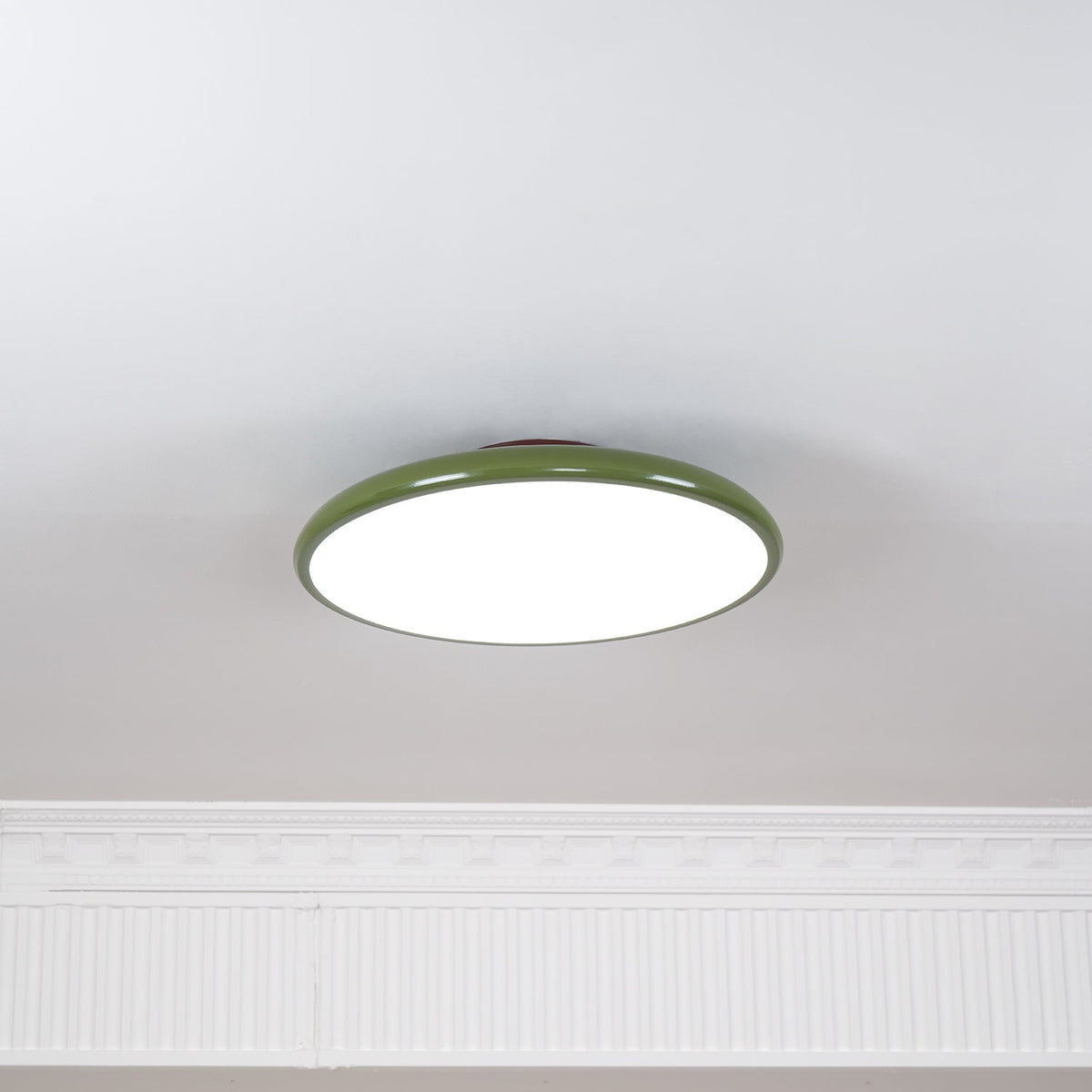 Orbitra | Flush Mount LED Ceiling Light with Swivel Arm, Dimmable Beige or Green Fixture