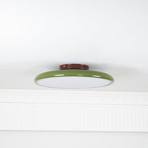 Orbitra | Flush Mount LED Ceiling Light with Swivel Arm, Dimmable Beige or Green Fixture