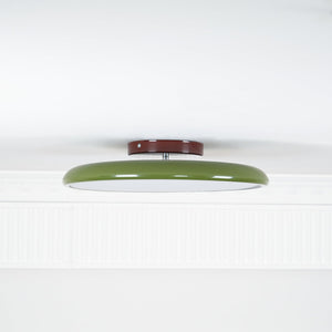 Orbitra | Flush Mount LED Ceiling Light with Swivel Arm, Dimmable Beige or Green Fixture