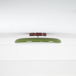 Orbitra | Flush Mount LED Ceiling Light with Swivel Arm, Dimmable Beige or Green Fixture
