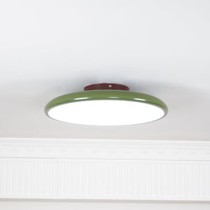 Orbitra | Flush Mount LED Ceiling Light with Swivel Arm, Dimmable Beige or Green Fixture