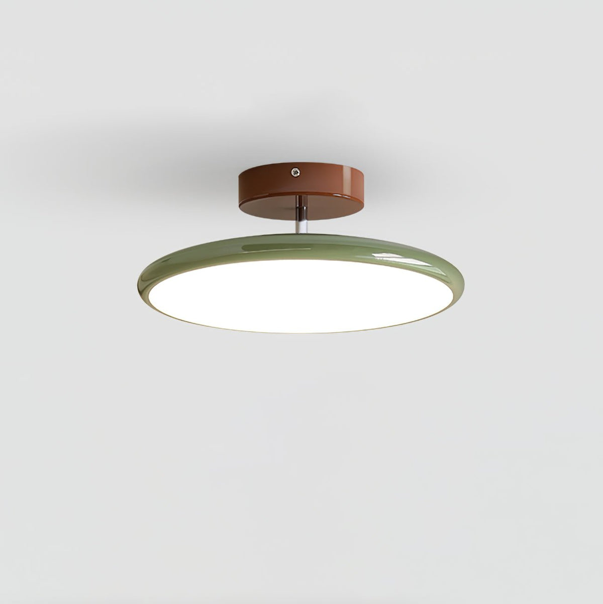 Orbitra | Flush Mount LED Ceiling Light with Swivel Arm, Dimmable Beige or Green Fixture