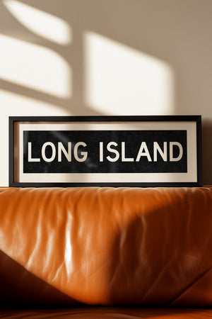 Framed Long island New York Bus Scroll