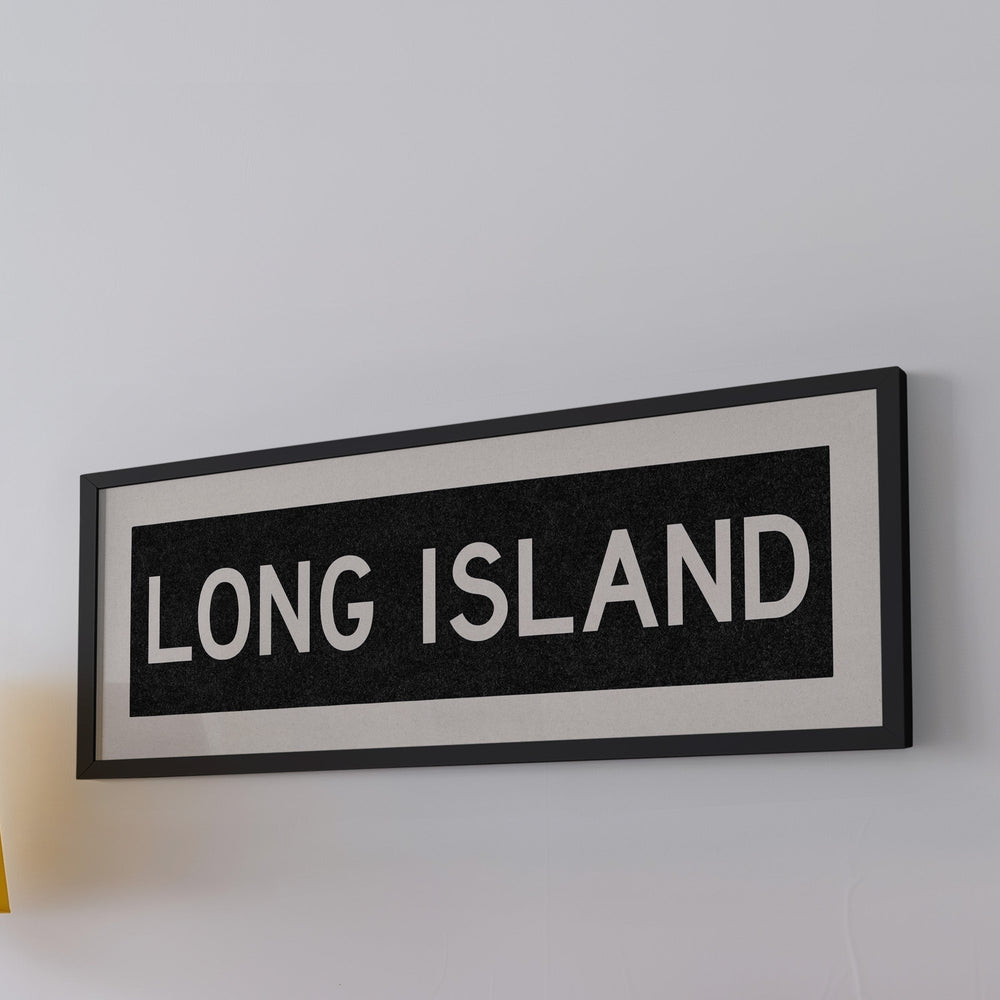 Framed Long island New York Bus Scroll