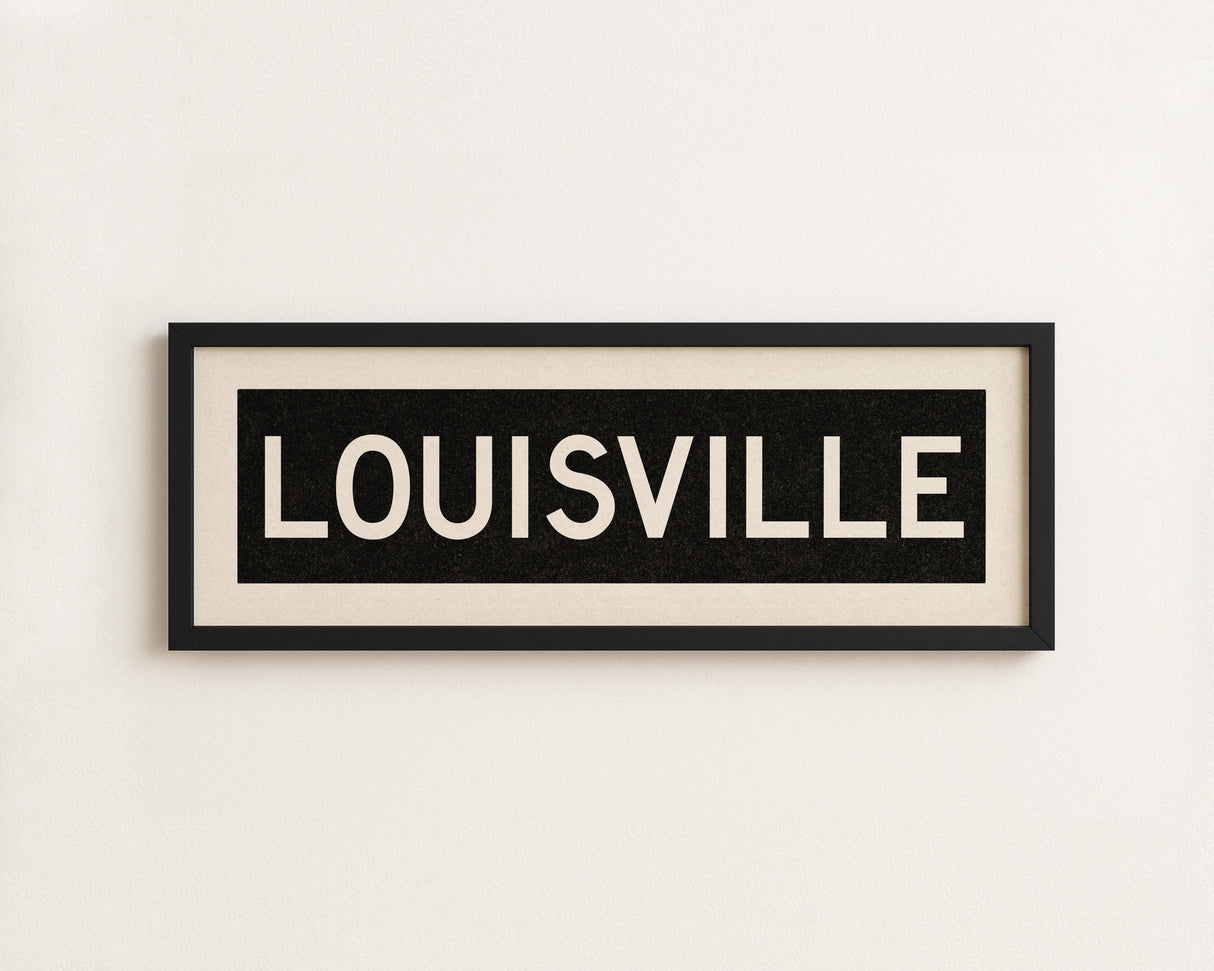 Framed Louisville Kentucky Bus Scroll
