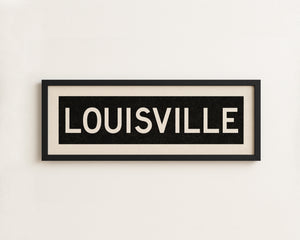 Framed Louisville Kentucky Bus Scroll