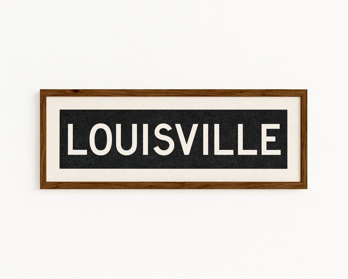Framed Louisville Kentucky Bus Scroll