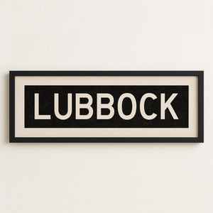 Framed Lubbock Bus Scroll Sign