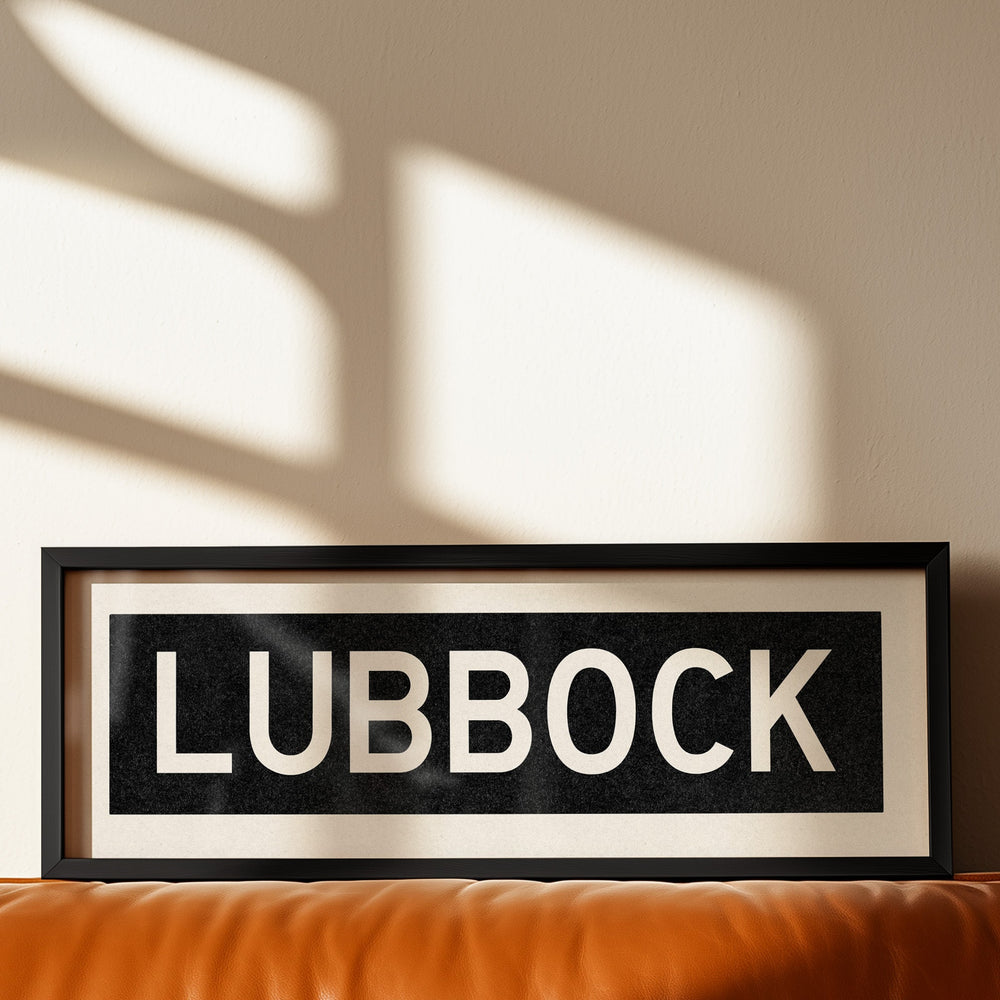 Framed Lubbock Bus Scroll Sign