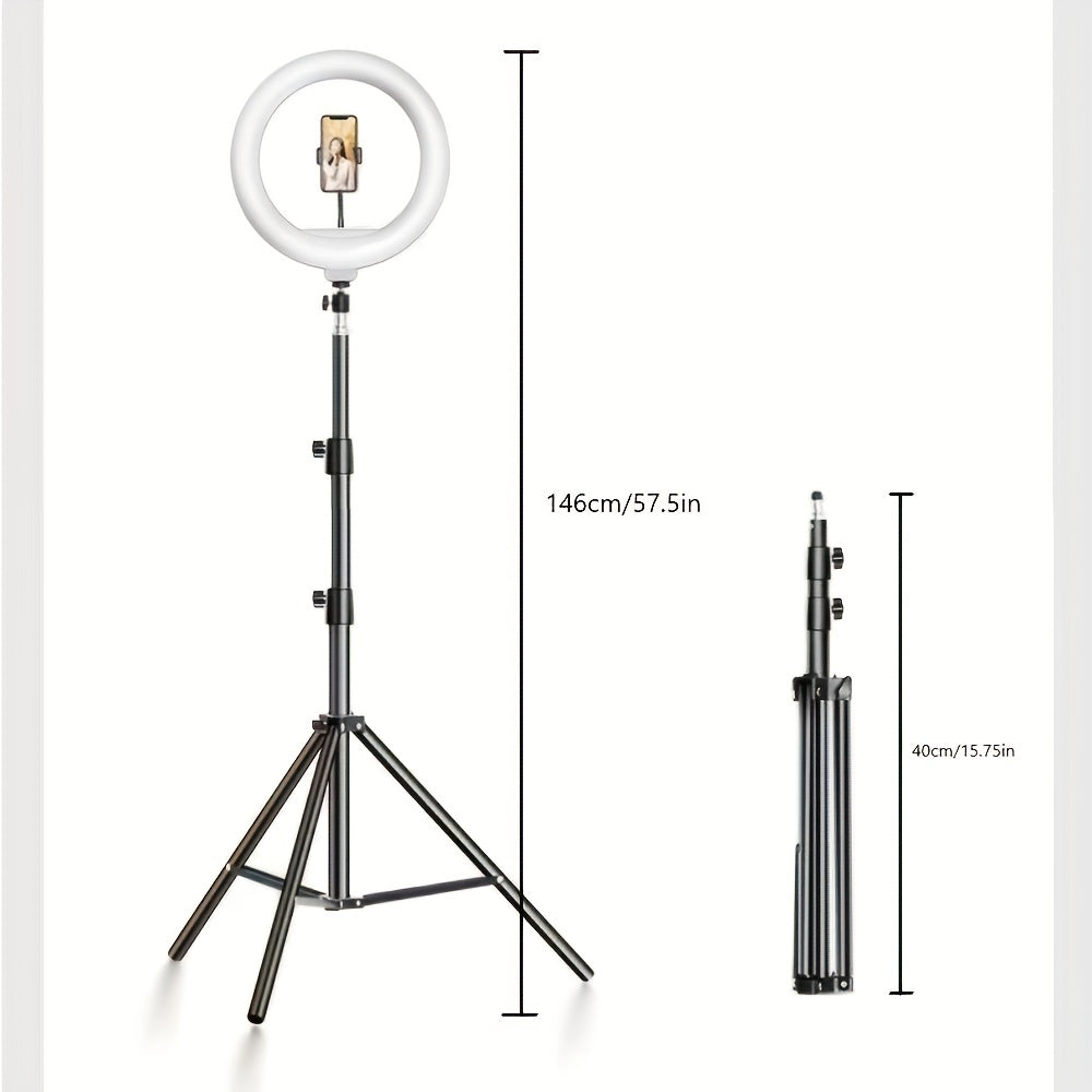 LED Ring Light with Tripod and Phone Holder USB Selfie Video Light 26cm