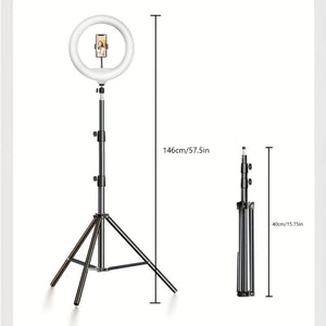 LED Ring Light with Tripod and Phone Holder USB Selfie Video Light 26cm