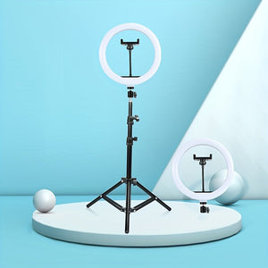 LED Ring Light with Tripod and Phone Holder USB Selfie Video Light 26cm