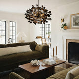 Modern Ceramic Leaf Chandelier Brass