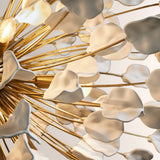 Modern Ceramic Leaf Chandelier Brass