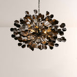 Modern Ceramic Leaf Chandelier Brass