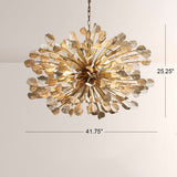 Modern Ceramic Leaf Chandelier Brass