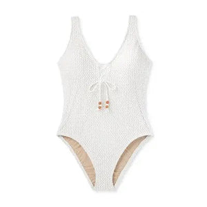 Shade & Shore Women's Crochet Lace Up One Piece Swimsuit Swimwear