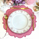 SOLSTICE PINK SCALLOPED FAUX LEATHER PLACEMAT