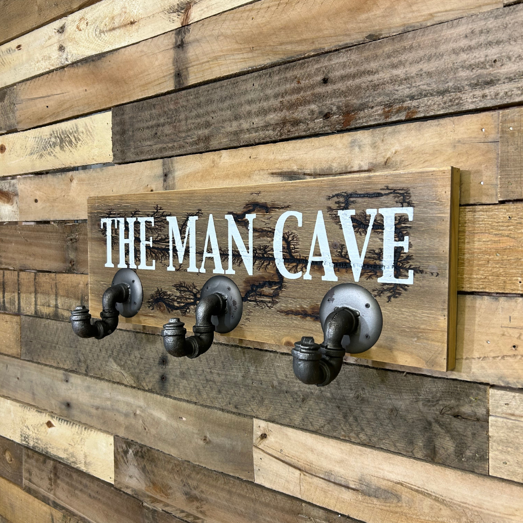 Man cave pipe hook wall art