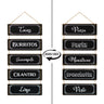 5 panels black reversible hanging wood wall sign decor - black