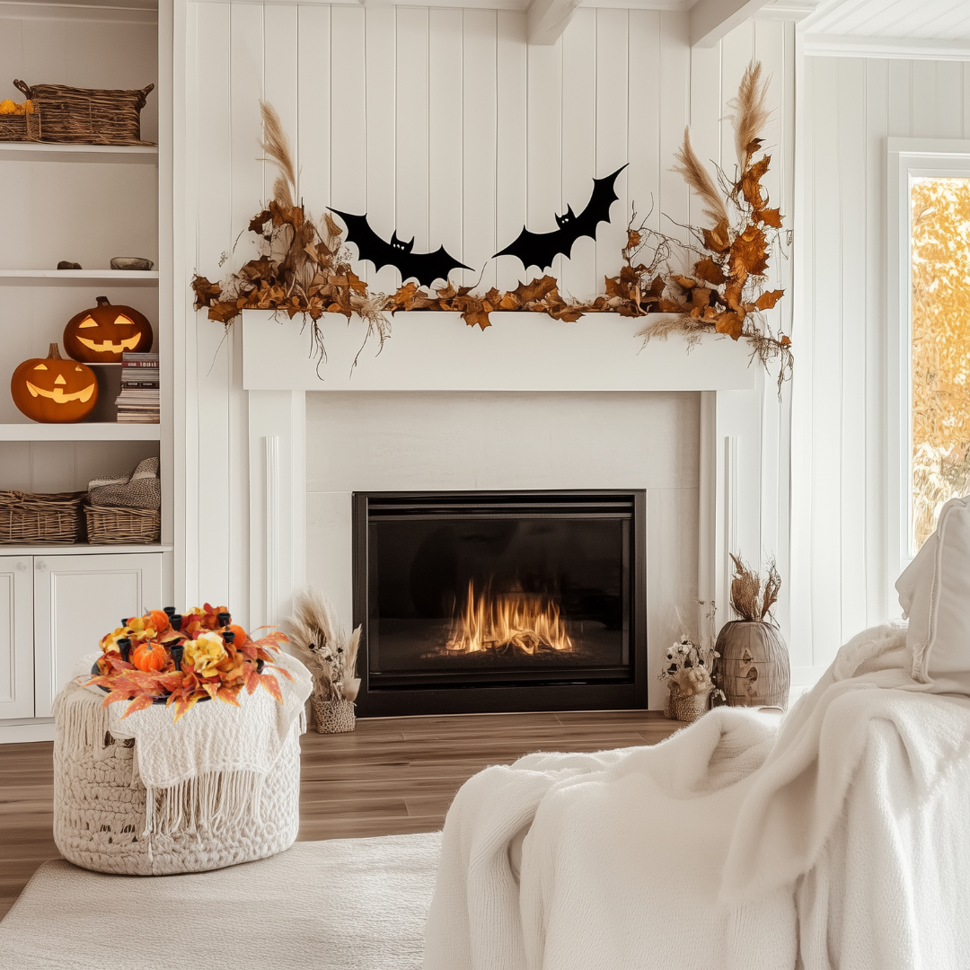 Harvest pumpkin and floral candle holder centerpiece
