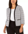 Kasper Women's Plus Size Zigzag Knit Jacket Charcoal Size 20W