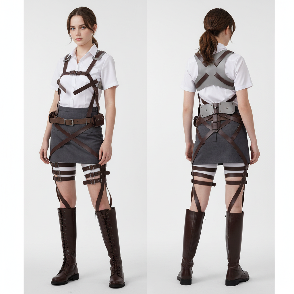 Attack on titan cosplay costume shingeki no kyojin recon corps mikasa ackerman harness belt hook