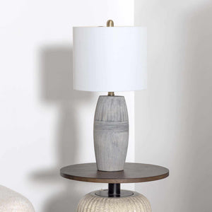 Mabayo Ribbed White Ceramic Table Lamp