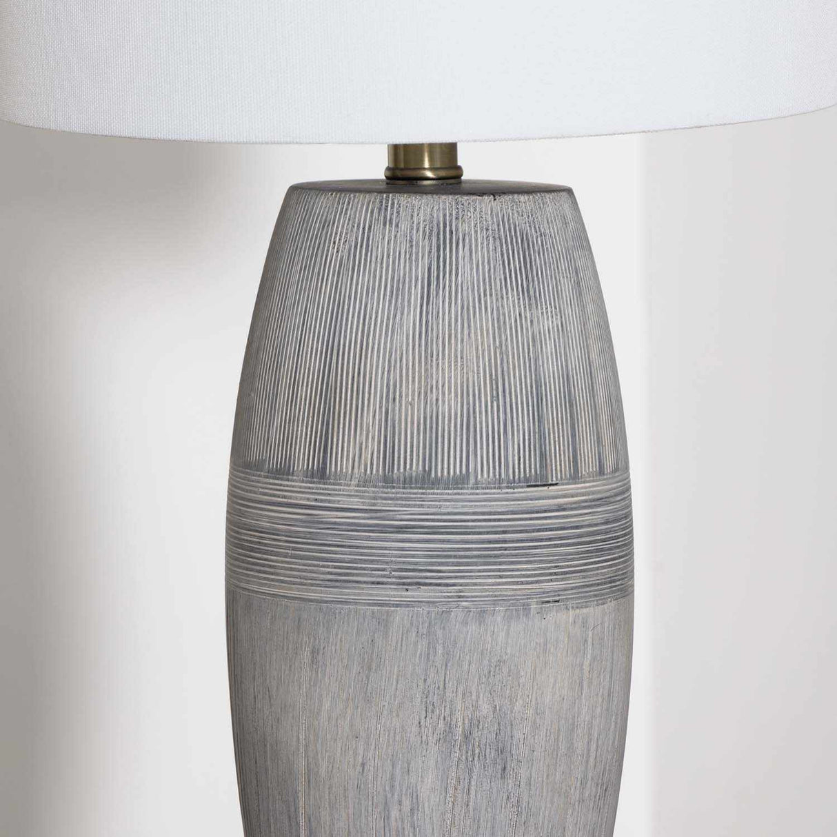 Mabayo Ribbed White Ceramic Table Lamp