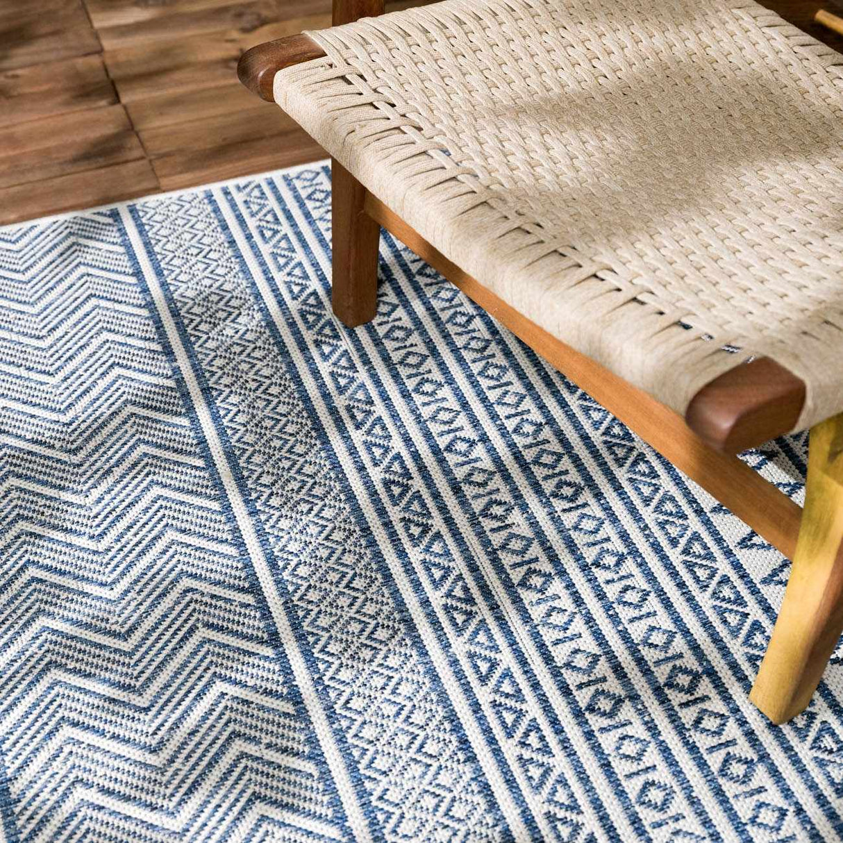 Madras Light Blue Green All Over Performance Area Rug