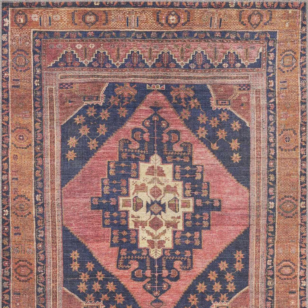 Malamote Vintage Flat Pile Washable Rug