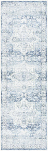 Mauro Navy Medallion Washable Area Rug