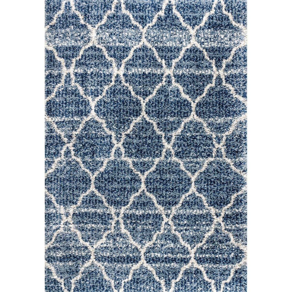 Susa Ogee Moroccan Trellis Shag Indigo Area Rug