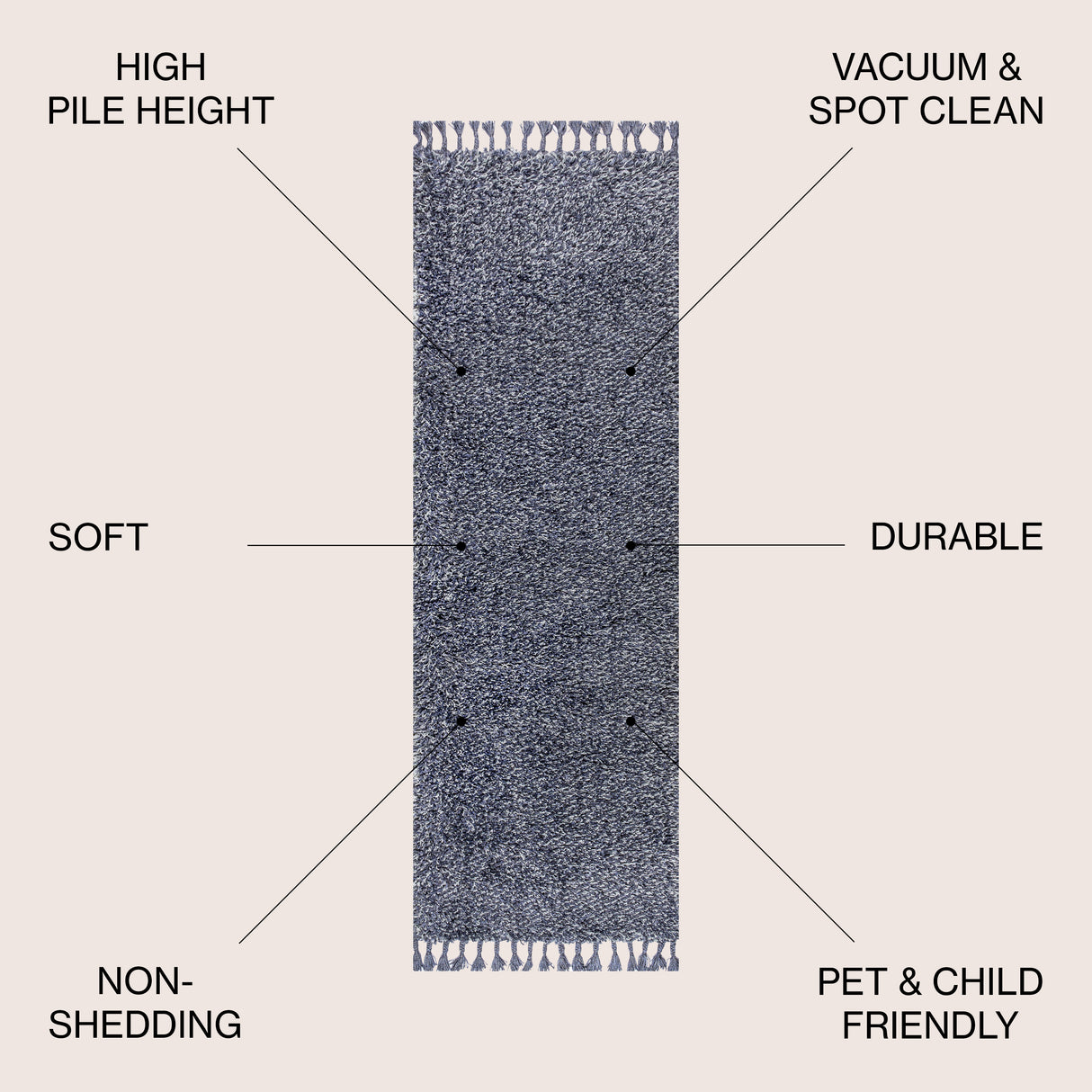 Mercer Shag Plush Tassel Runner Rug
